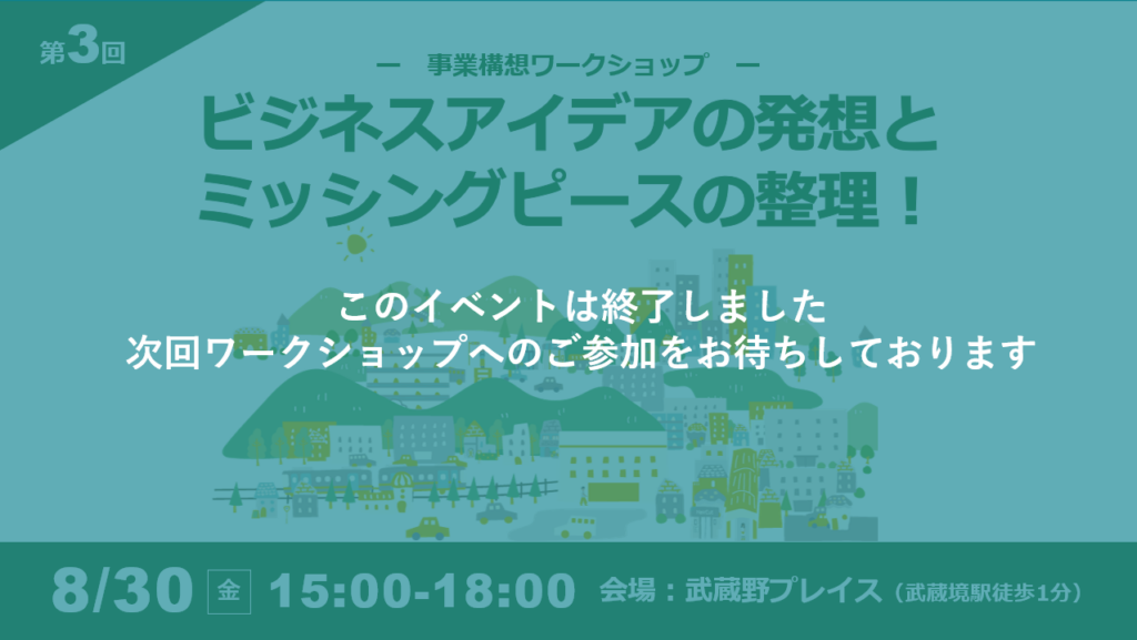 【令和6年度第3回事業構想ワークショップ】～ビジネスアイデアの発想とミッシングピースの整理！～